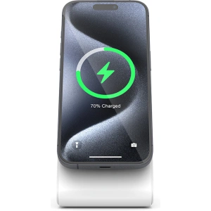 Kup Ładowarka bezprzewodowa 2w1 Crong MagSpot Stand MagSafe (biały) - CRG668 - {ean13} - Sklep Home Screen