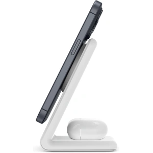 Kup Ładowarka bezprzewodowa 2w1 Crong MagSpot Stand MagSafe (biały) - CRG668 - {ean13} - Sklep Home Screen