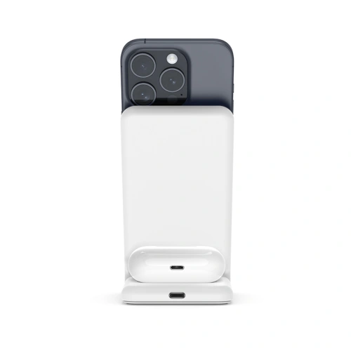 Kup Crong Încărcător wireless 2 în 1 MagSpot Stand MagSafe (alb) - CRG668 - {ean13} - Sklep Home Screen