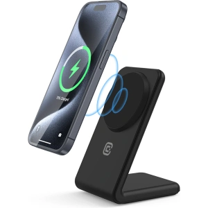 Buy Crong MagSpot Stand MagSafe 2-in-1 Wireless Charger (black) - CRG669 - {ean13} - Home Screen Store Europe
