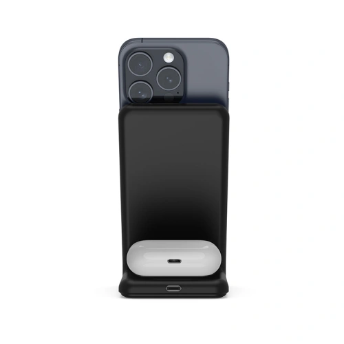 Kup Crong Încărcător wireless 2 în 1 MagSpot Stand MagSafe (negru) - CRG669 - {ean13} - Sklep Home Screen