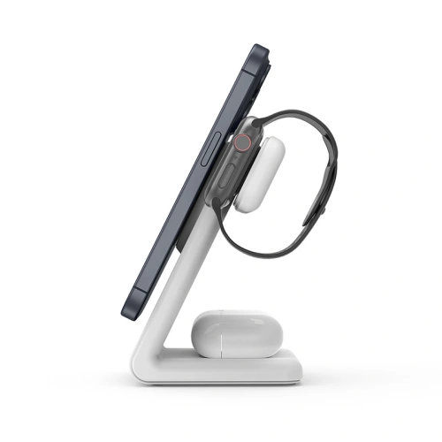 Kup Bezdrátová nabíječka 3w1 Crong MagSpot Pivot Stand MagSafe (bílá) - CRG670 - {ean13} - Sklep Home Screen