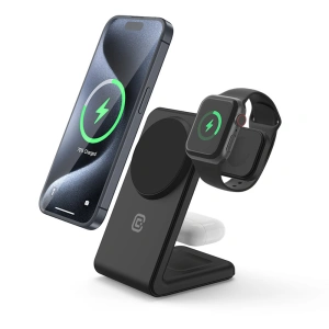 Kup Ładowarka bezprzewodowa 3w1 Crong MagSpot Pivot Stand MagSafe (czarny) - CRG671 - {ean13} - Sklep Home Screen