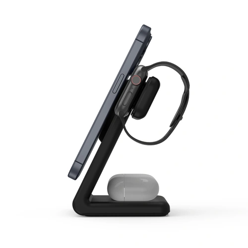 Kup Bezdrátová nabíječka 3w1 Crong MagSpot Pivot Stand MagSafe (černá) - CRG671 - {ean13} - Sklep Home Screen
