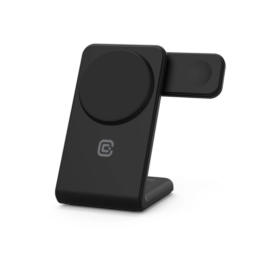 Kup Bezdrátová nabíječka 3w1 Crong MagSpot Pivot Stand MagSafe (černá) - CRG671 - {ean13} - Sklep Home Screen