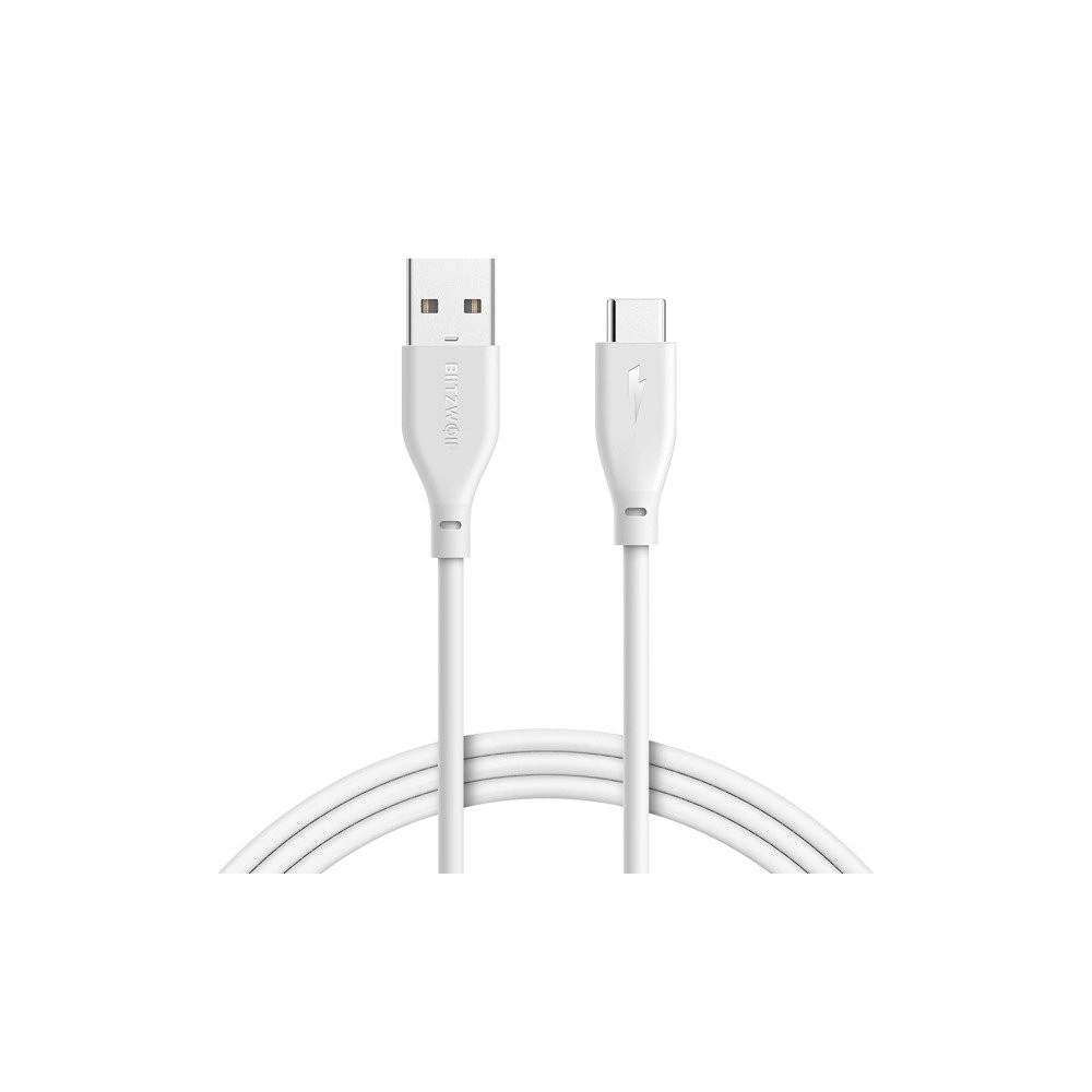 Kabel USB 2.0 typu C AmpCore BlitzWolf BW-TC12 1m biały