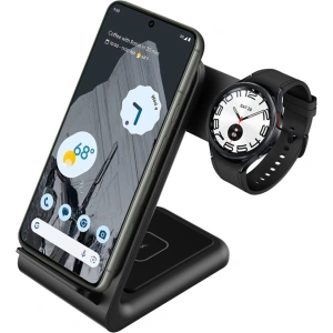 Kup Ładowarka bezprzewodowa 3w1 Crong PowerSpot Pivot Stand (czarny) - CRG672 - {ean13} - Sklep Home Screen