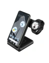 Crong Încărcător wireless 3 în 1 PowerSpot Pivot Stand (negru)