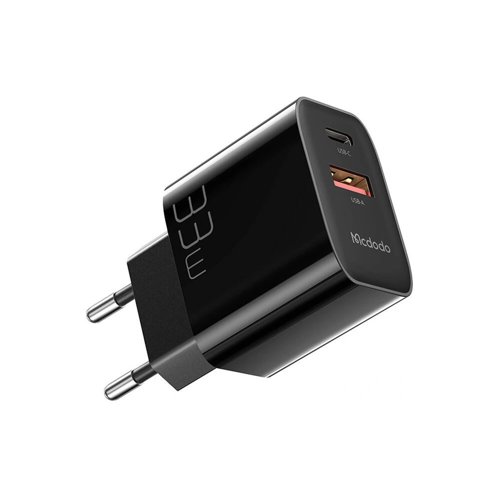 Ładowarka sieciowa Mcdodo CH-0921 USB-A, USB-C, GaN, 33W (czarna)