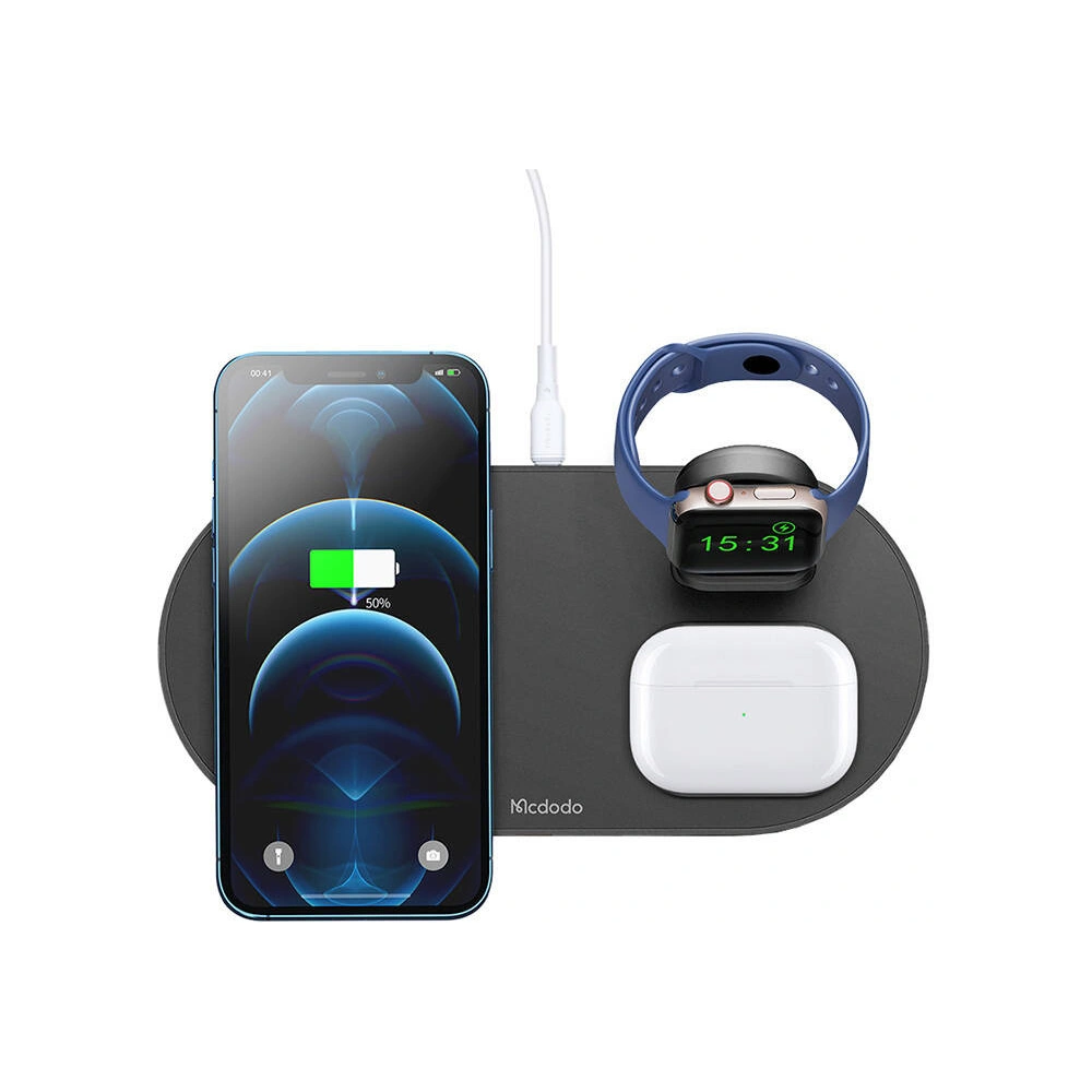 Ładowarka bezprzewodowa 3w1 Mcdodo CH-7061 3w1, 15W czarna