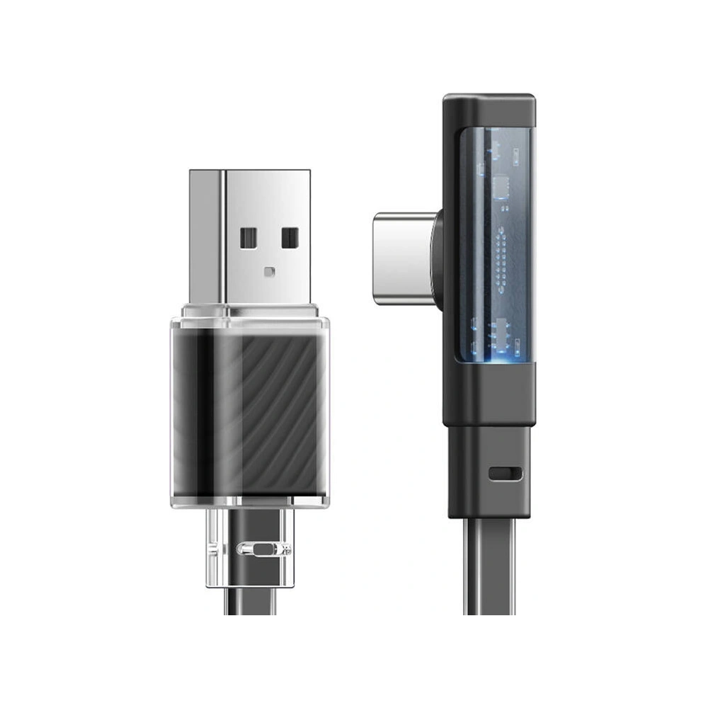 Kabel kątowy Mcdodo CA-3423 USB-A / USB-C, 1.8m z LED (czarny)