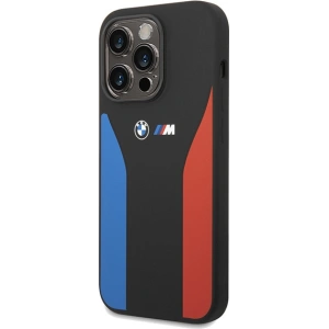 Buy BMW BMHCP15X22SCSK Apple iPhone 15 Pro Max Silicone Blue&Red Stripes M Collection black - BMW574 - {ean13} - Home Screen Store Europe