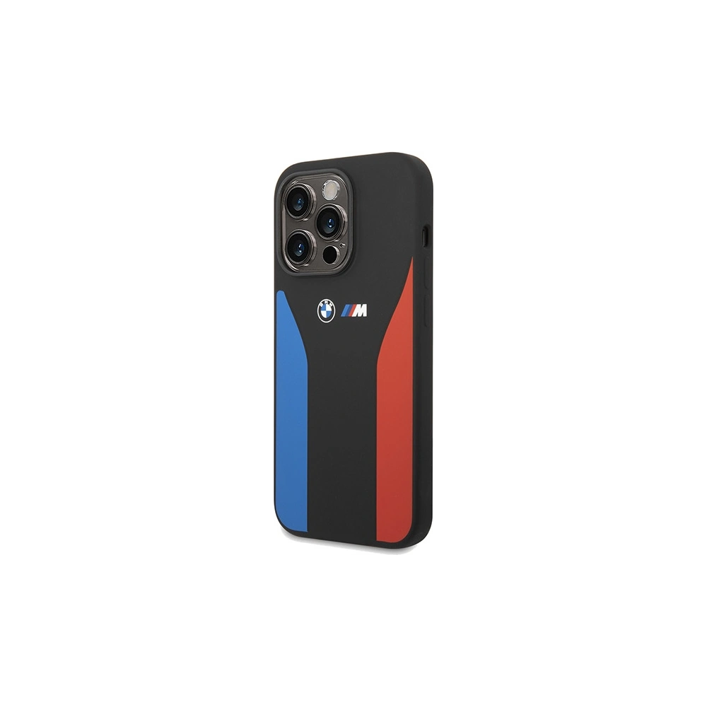 Etui BMW BMHCP15X22SCSK Apple iPhone 15 Pro Max Silicone Blue&Red Stripes M Collection czarny/black