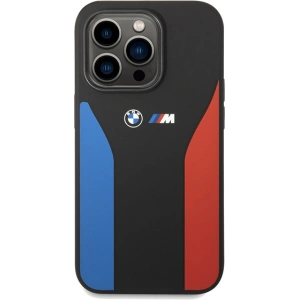 Buy BMW BMHCP15X22SCSK Apple iPhone 15 Pro Max Silicone Blue&Red Stripes M Collection black - BMW574 - {ean13} - Home Screen Store Europe