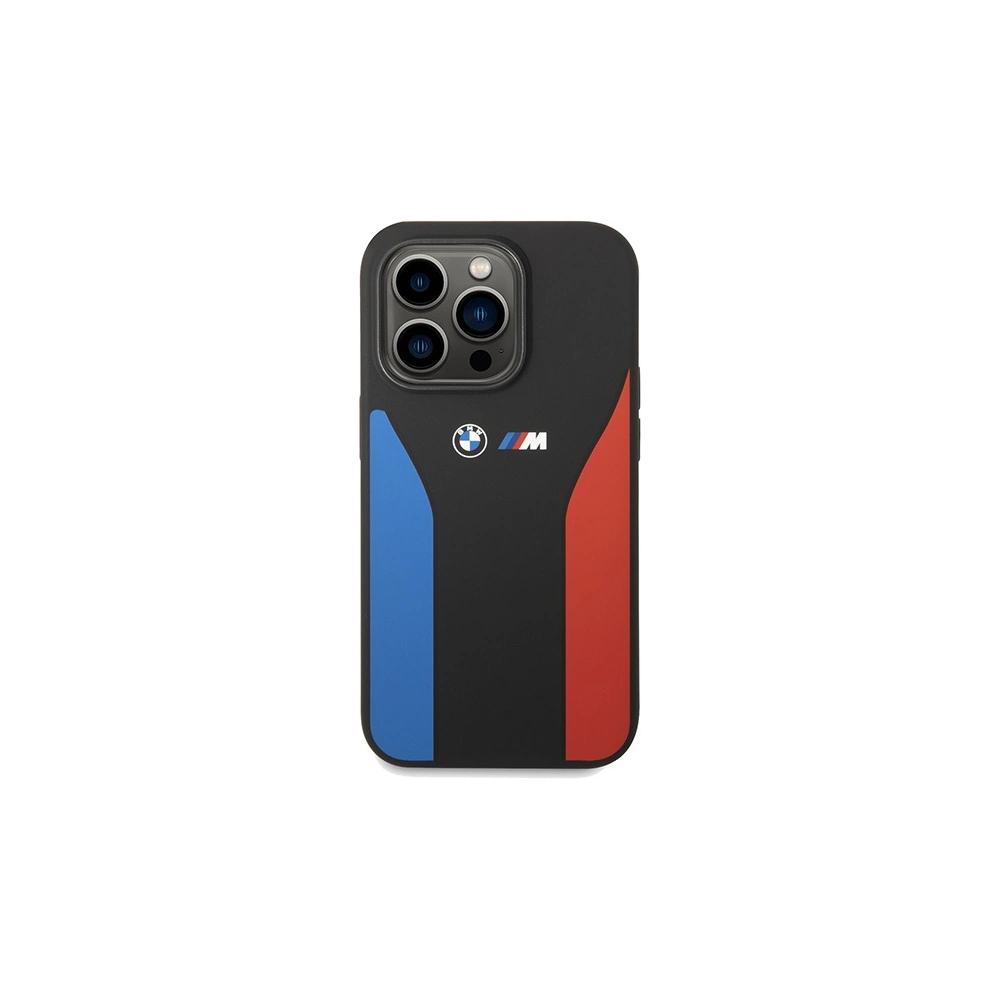 Etui BMW BMHCP15X22SCSK Apple iPhone 15 Pro Max Silicone Blue&Red Stripes M Collection czarny/black