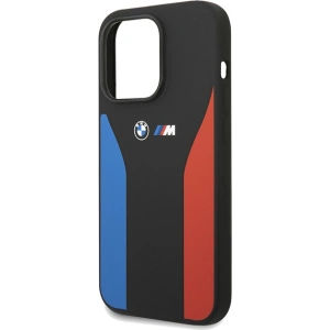 Buy BMW BMHCP15X22SCSK Apple iPhone 15 Pro Max Silicone Blue&Red Stripes M Collection black - BMW574 - {ean13} - Home Screen Store Europe