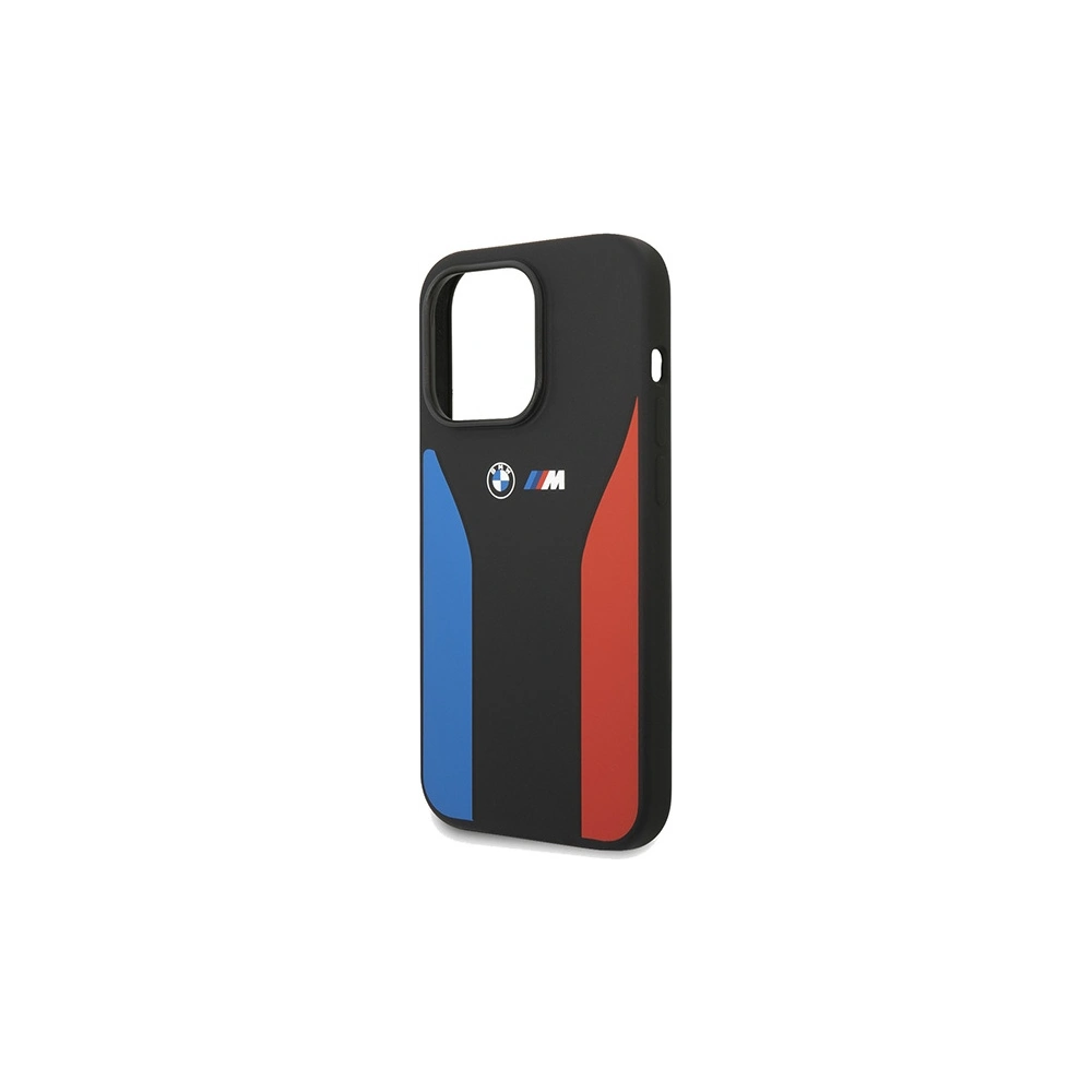 Etui BMW BMHCP15X22SCSK Apple iPhone 15 Pro Max Silicone Blue&Red Stripes M Collection czarny/black