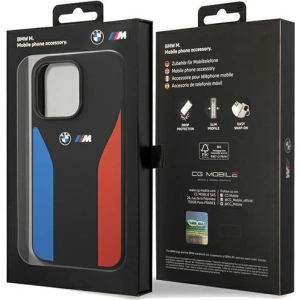 Buy BMW BMHCP15X22SCSK Apple iPhone 15 Pro Max Silicone Blue&Red Stripes M Collection black - BMW574 - {ean13} - Home Screen Store Europe