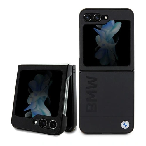 Kup BMW Samsung Carcasă BMHCZF5SLLBK Galaxy Z Flip5 piele Hot Stamp negru/negru - BMW575 - {ean13} - Sklep Home Screen