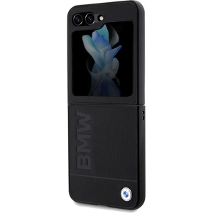 Case BMW BMHCZF5SLLBK Samsung Galaxy Z Flip5 Leder Heißprägung schwarz/black