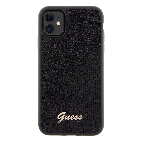 Buy Guess GUHCN61PMSDGSK Apple iPhone XR / 11 hardcase Disco Metal Script black - GUE3053 - {ean13} - Home Screen Store Europe