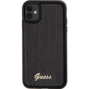 Kup Case Guess GUHCN61PSFDGSK Apple iPhone XR / 11 Hartschale Pailletten Schrift Metall schwarz/black - GUE3054 - {ean13} - Sklep Home Screen