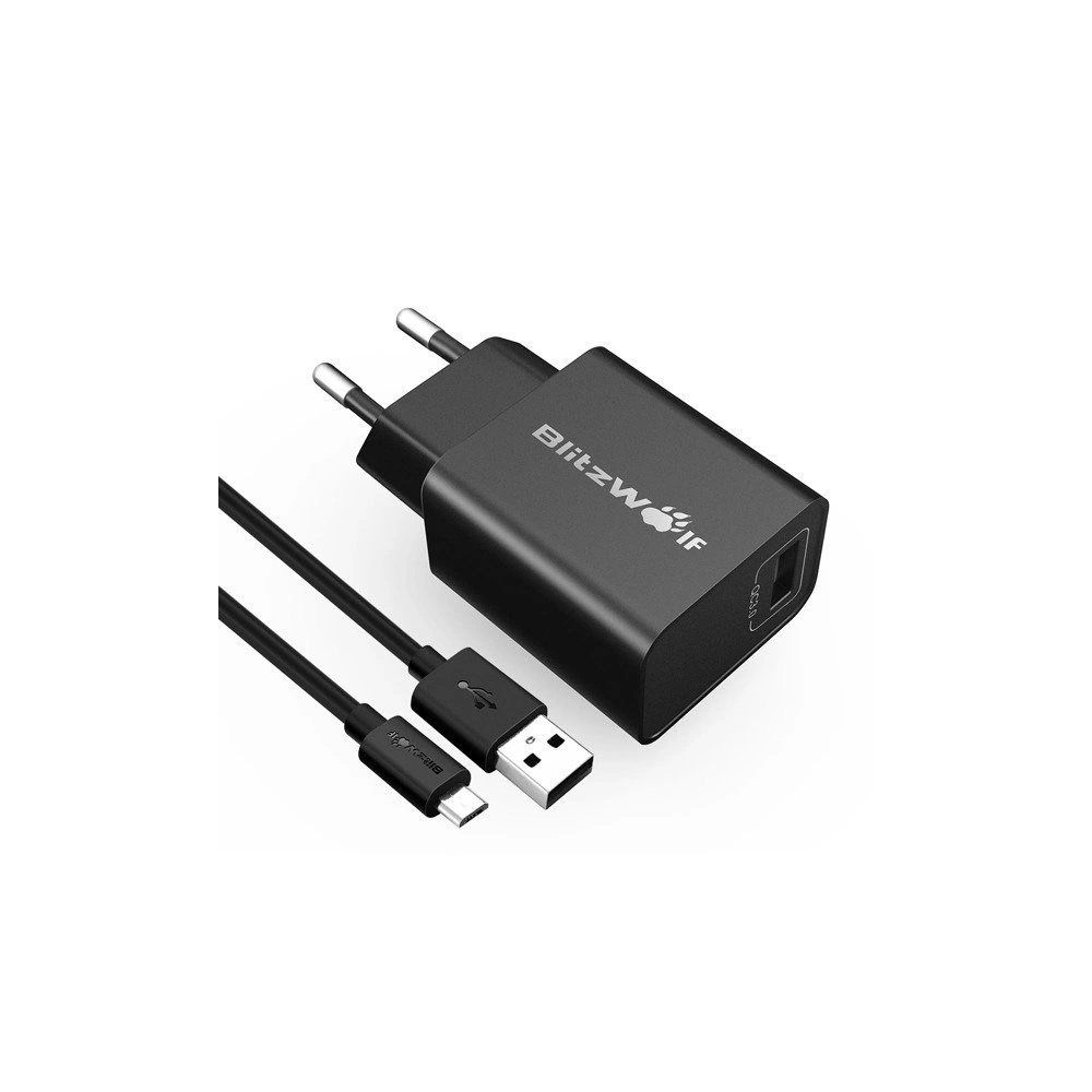 Ładowarka sieciowa USB BlitzWolf BW-S9 18W czarna + kabel micro USB
