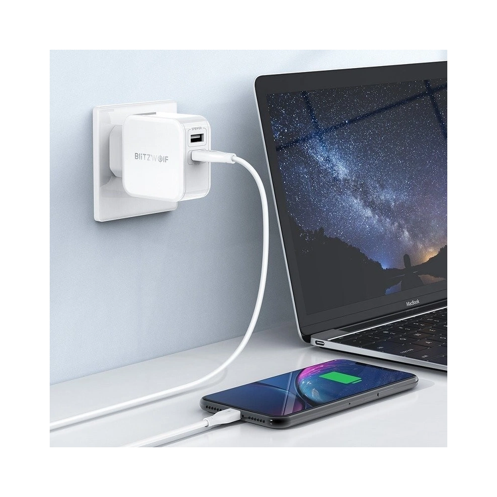 Ładowarka sieciowa USB BlitzWolf BW-S11 30W biała