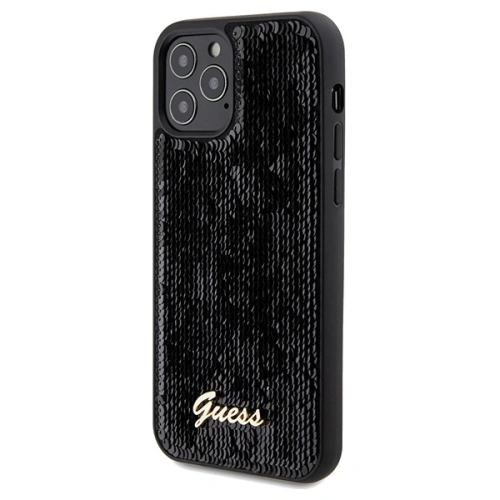 Kup Etui Guess GUHCP12MPSFDGSK Apple iPhone 12 / 12 Pro hardcase Sequin Script Metal czarny/black - GUE3058 - {ean13} - Sklep Home Screen