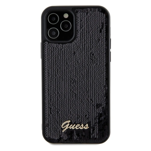 Kup Etui Guess GUHCP12MPSFDGSK Apple iPhone 12 / 12 Pro hardcase Sequin Script Metal czarny/black - GUE3058 - {ean13} - Sklep Home Screen