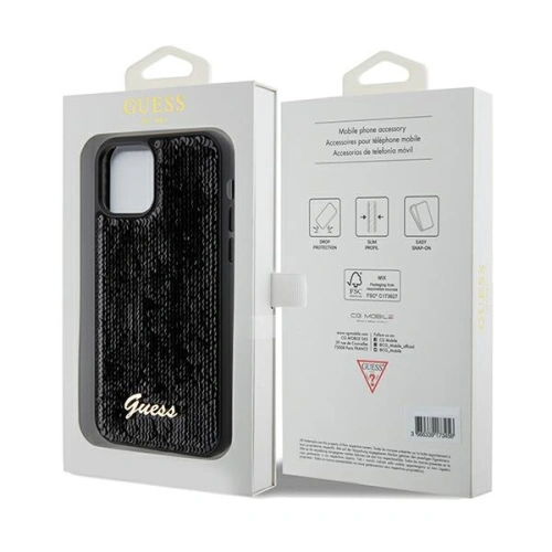 Kup Etui Guess GUHCP12MPSFDGSK Apple iPhone 12 / 12 Pro hardcase Sequin Script Metal czarny/black - GUE3058 - {ean13} - Sklep Home Screen
