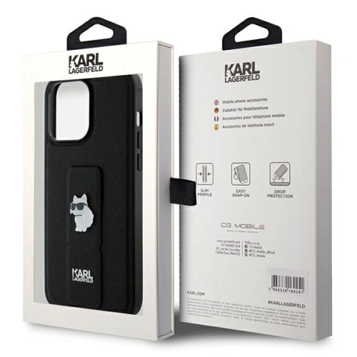Kup Etui Karl Lagerfeld KLHCP13LGSACHPK Apple iPhone 13 / 13 Pro hardcase Gripstand Saffiano Choupette Pins czarny/black - KLD1831 - {ean13} - Sklep Home Screen