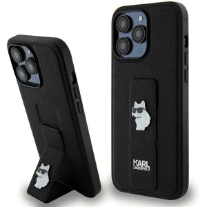 Kup Etui Karl Lagerfeld KLHCP13XGSACHPK Apple iPhone 13 Pro Max hardcase Gripstand Saffiano Choupette Pins fekete/black - KLD1834 - {ean13} - Sklep Home Screen