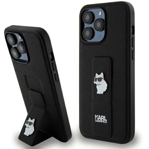 Kup Etui Karl Lagerfeld KLHCP13XGSACHPK Apple iPhone 13 Pro Max hardcase Gripstand Saffiano Choupette Pins černý/black - KLD1834 - {ean13} - Sklep Home Screen