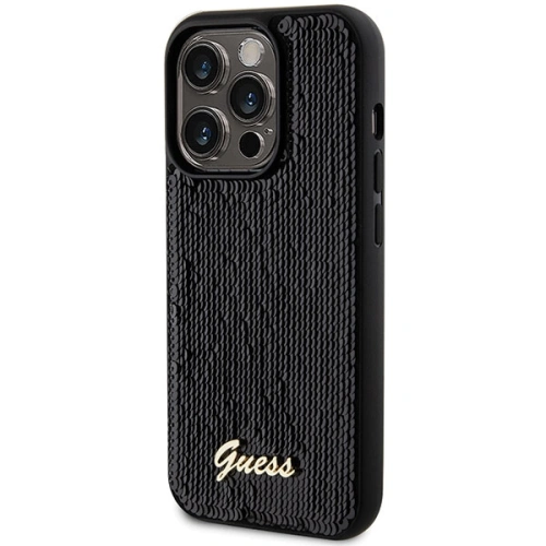 Buy Guess GUHCP13XPSFDGSK Apple iPhone 13 Pro Max hardcase Sequin Script Metal black - GUE3065 - {ean13} - Home Screen Store Europe