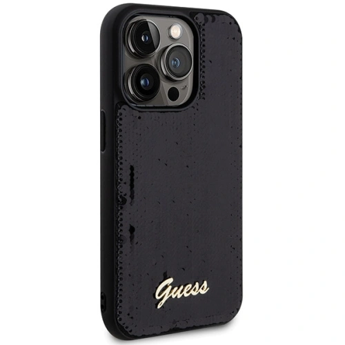 Buy Guess GUHCP13XPSFDGSK Apple iPhone 13 Pro Max hardcase Sequin Script Metal black - GUE3065 - {ean13} - Home Screen Store Europe