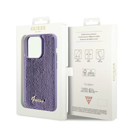 Buy Guess GUHCP13XPSFDGSU Apple iPhone 13 Pro Max hardcase Sequin Script Metal purple - GUE3066 - {ean13} - Home Screen Store Europe