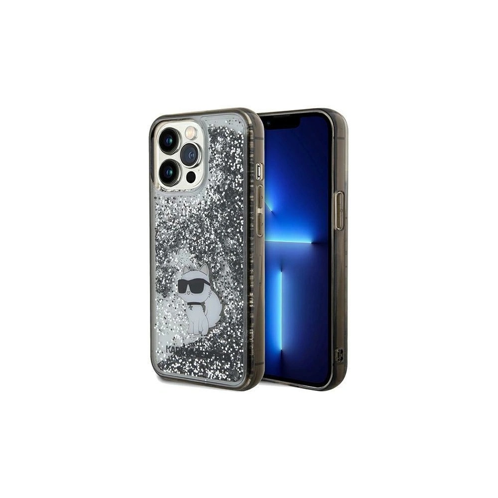 Etui Karl Lagerfeld KLHCP13XLKCNSK Apple iPhone 13 Pro Max hardcase Liquid Glitter Choupette transparent