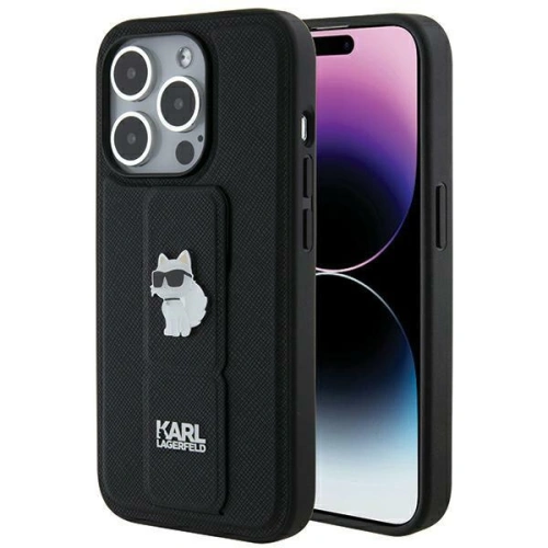 Kup Etui Karl Lagerfeld KLHCP14XGSACHPK Apple iPhone 14 Pro Max hardcase Gripstand Saffiano Choupette Pins černý/black - KLD1840 - {ean13} - Sklep Home Screen
