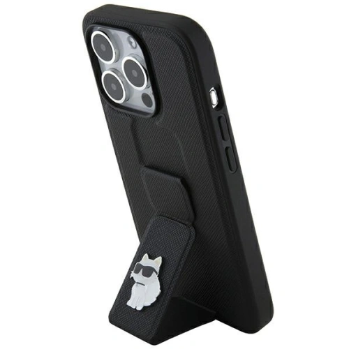 Buy Karl Lagerfeld KLHCP14XGSACHPK Apple iPhone 14 Pro Max hardcase Gripstand Saffiano Choupette Pins black - KLD1840 - {ean13} - Home Screen Store Europe