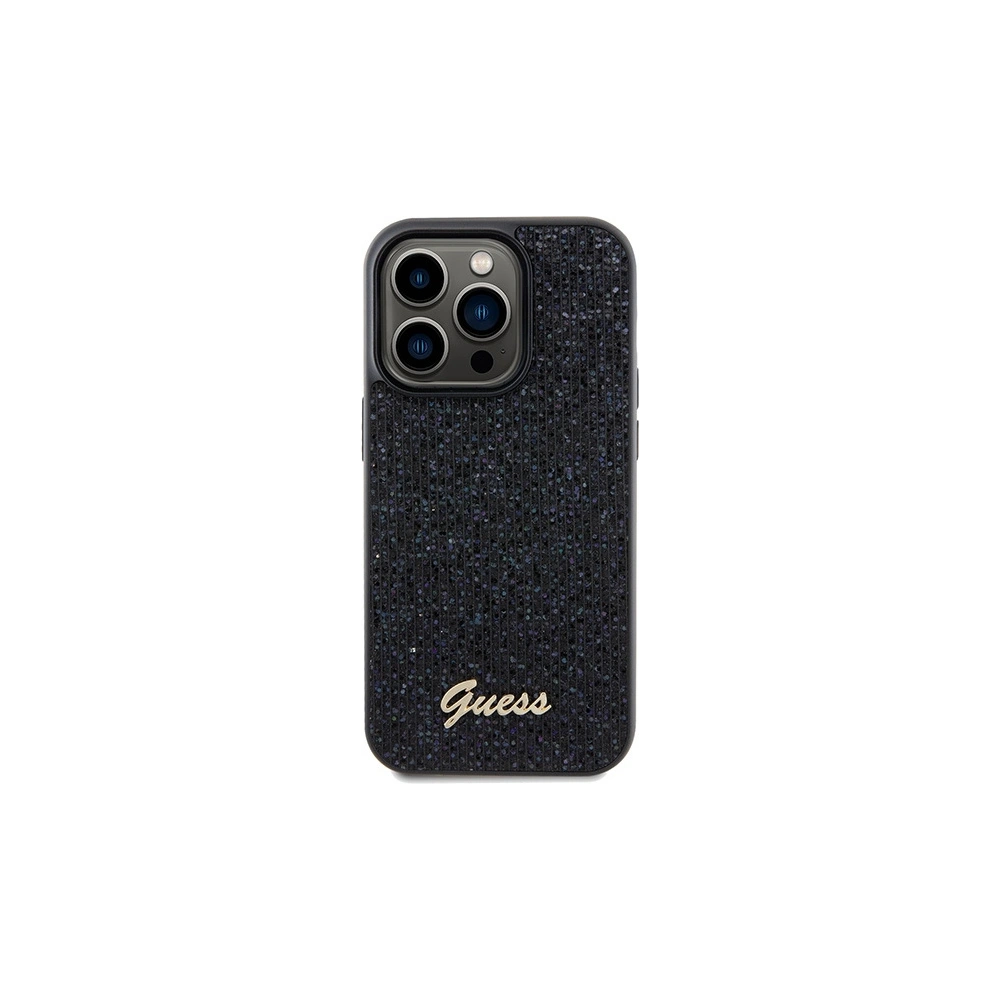 Etui Guess GUHCP14LPMSDGSK Apple iPhone 14 Pro hardcase Disco Metal Script czarny/black