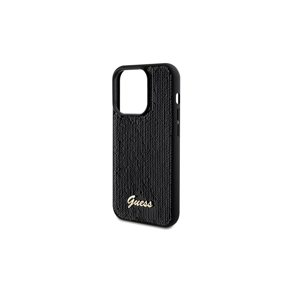 Etui Guess GUHCP14LPSFDGSK Apple iPhone 14 Pro hardcase Sequin Script Metal czarny/black