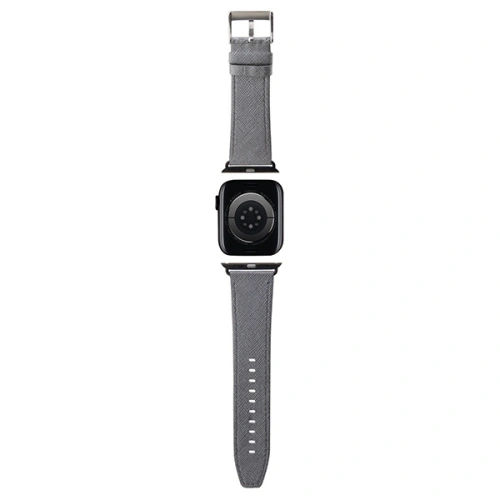 Kup Karl Lagerfeld KLAWMSAKLHPG Apple Watch 4/5/6/7/SE/8/9/10 40/41/42mm Gürtel Saffiano Monogram silber/silver - KLD1845 - {ean13} - Sklep Home Screen