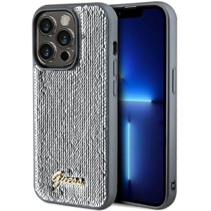 Kup Etui Guess GUHCP14LPSFDGSS Apple iPhone 14 Pro hardcase Sequin Script Metal srebrny/silver - GUE3072 - {ean13} - Sklep Home Screen