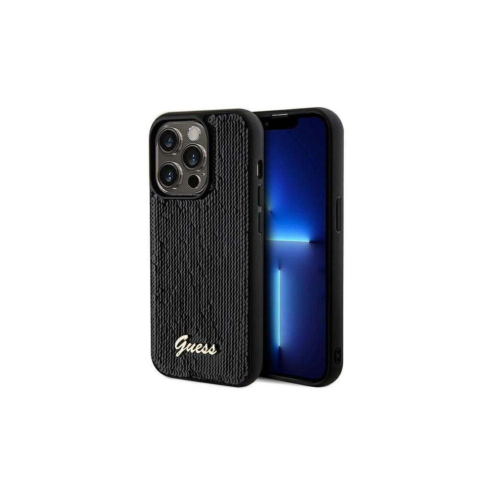 Etui Guess GUHCP14XPSFDGSK Apple iPhone 14 Pro Max hardcase Sequin Script Metal czarny/black