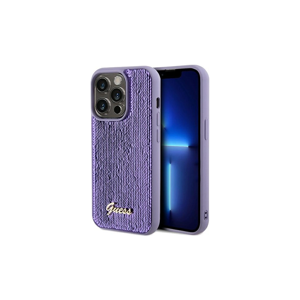 Etui Guess GUHCP14XPSFDGSU Apple iPhone 14 Pro Max hardcase Sequin Script Metal fioletowy/purple