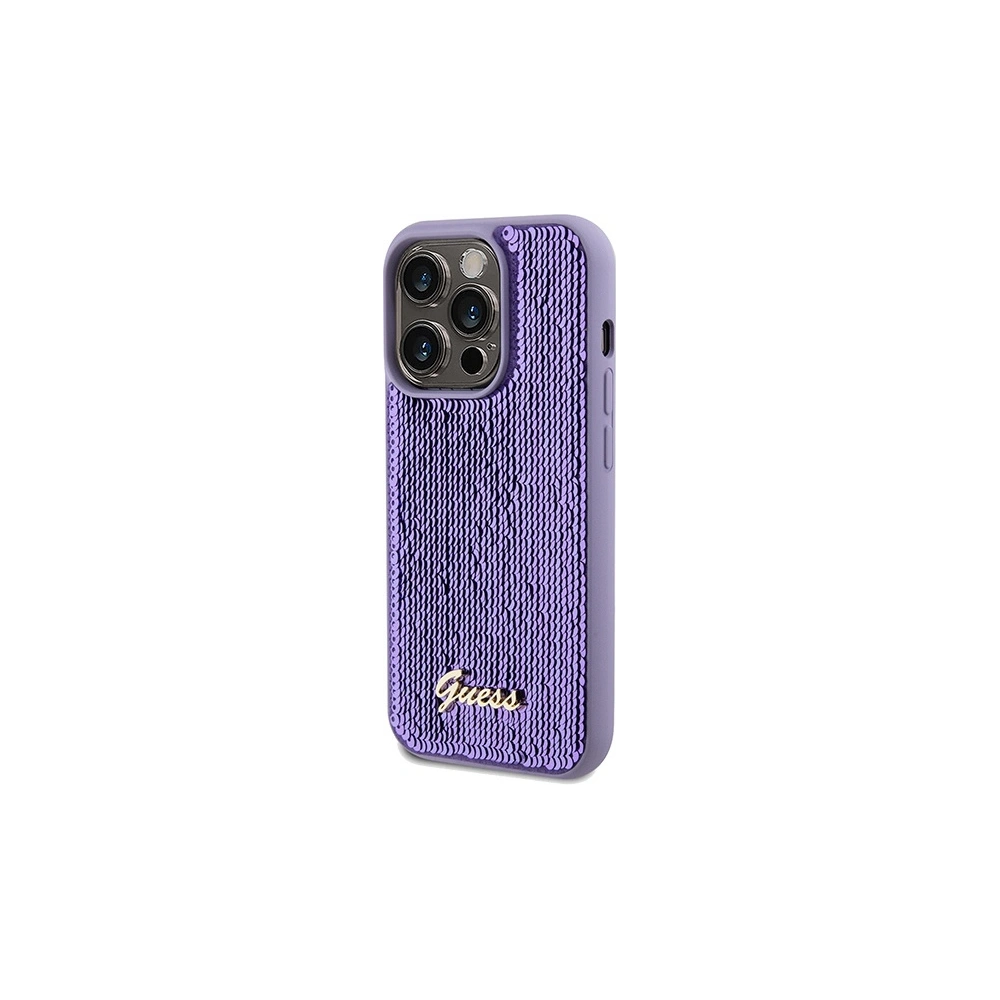 Etui Guess GUHCP14XPSFDGSU Apple iPhone 14 Pro Max hardcase Sequin Script Metal fioletowy/purple