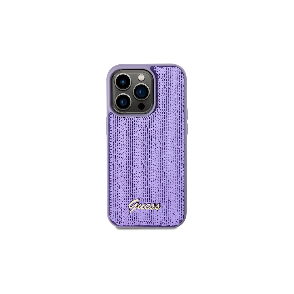 Etui Guess GUHCP14XPSFDGSU Apple iPhone 14 Pro Max hardcase Sequin Script Metal fioletowy/purple