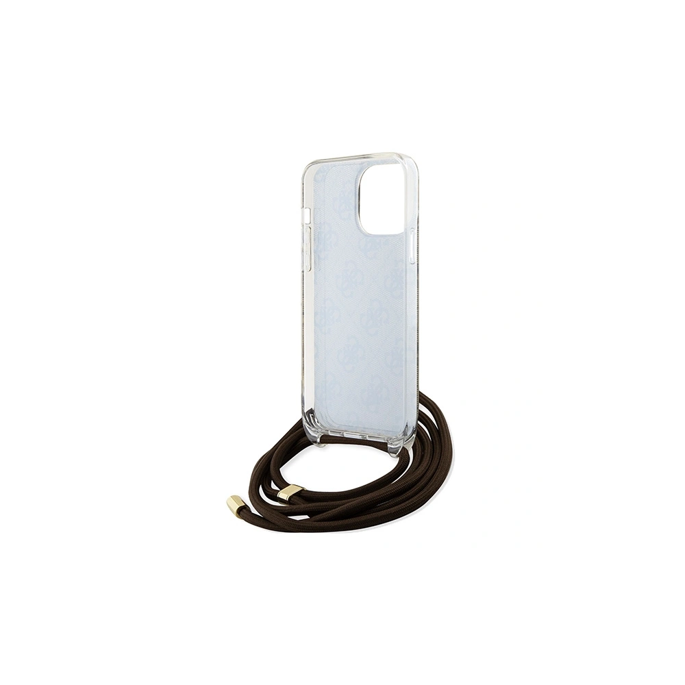 Etui Guess GUHCP15LHC4SEW Apple iPhone 15 Pro hardcase Crossbody Cord 4G Print brązowy/brown