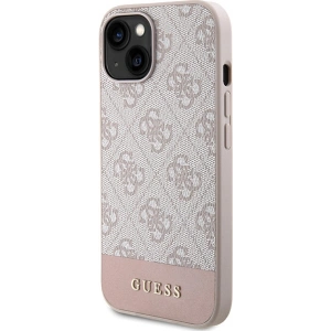 Etui Guess GUHCP15SG4GLPI Apple iPhone 15 / 14 hard case 4G Stripe Collection różowy/pink